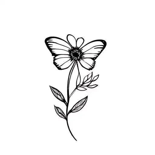Butterfly Simple Flower B