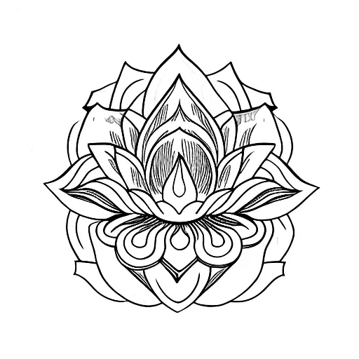 Lotus Flower With Dragon Head Flowing From It