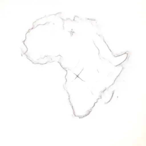 Outline Of Africa With Small Star Shape Over The Gambia
