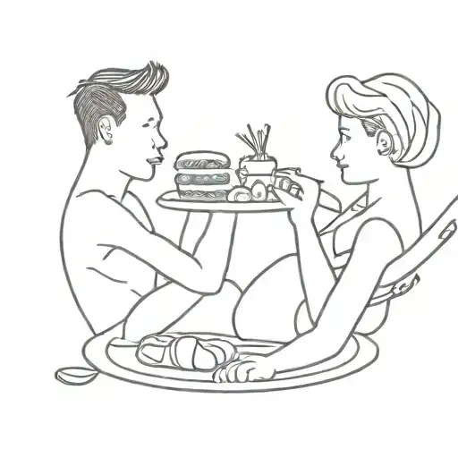 Couple Eating Rolls