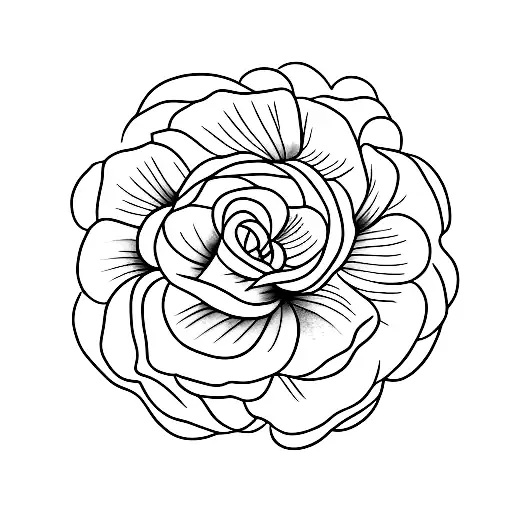 A Minimalist Tattoo Of A Lavender Flower With A Black And Purple Color Scheme