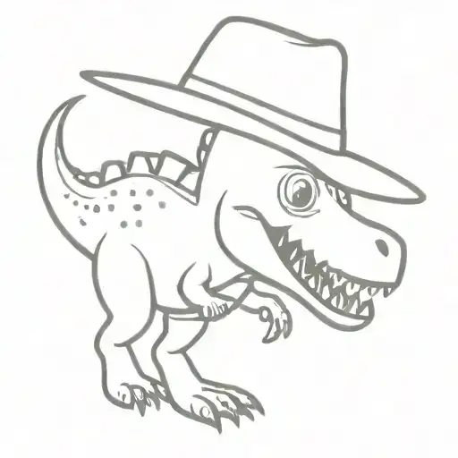 Funny Dinosaur With Hat