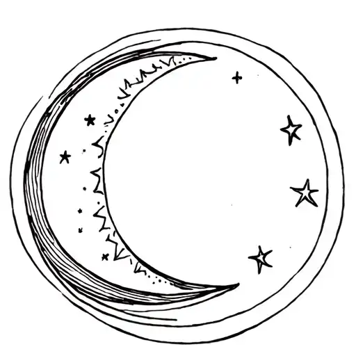 Sun And Moon With Stars