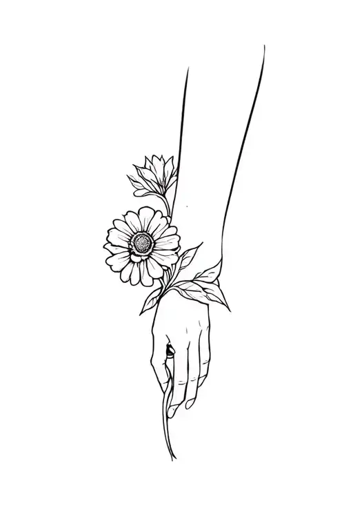 Gauntlet Holding A Flower