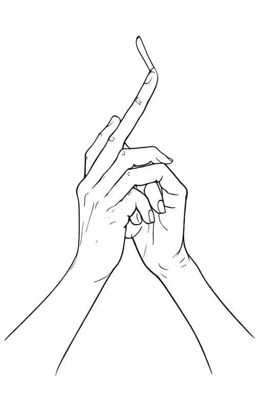 Two Hands With Interlocking Pointer Fingeres