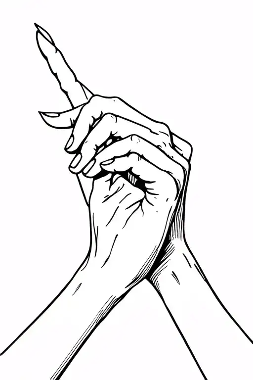 Two Hands With Pointer Fingers Intertwined