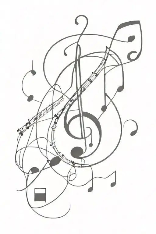 Chaos And Music Note Intertwined