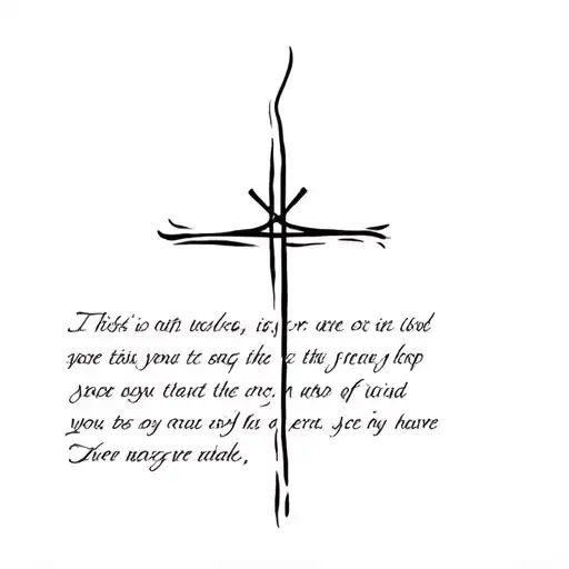 Fine Line Cross With Bible Verse