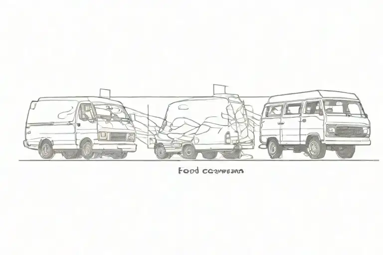 One Line Drawing Of A Ford Econovan From 1998