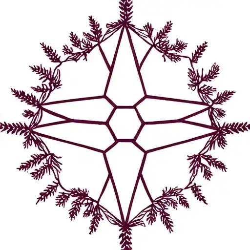 8 Point Chaos Star Made From Heather Flowers Growing