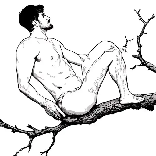 A Man Sitting On A Branch