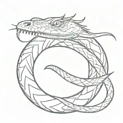 Ouroboros Snake With A Hammer