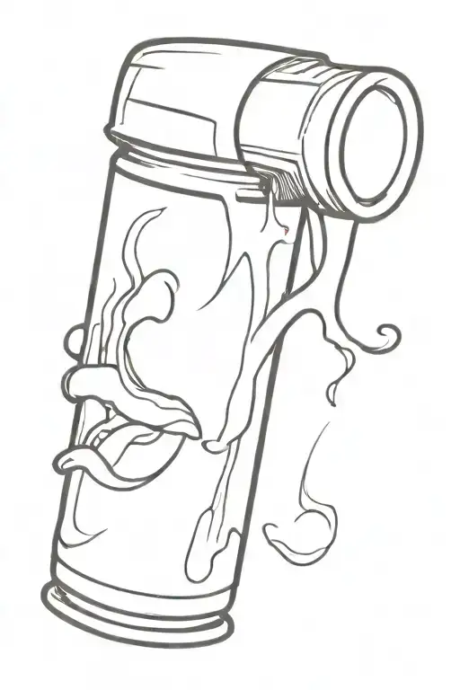 A Can Of Gasoline Spills On The Tongue
