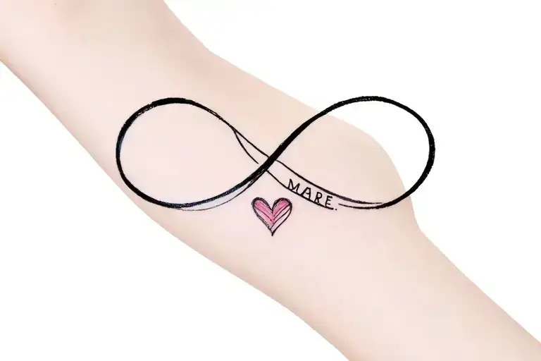 Infinity Symbol With Name Mare And Heart Shape