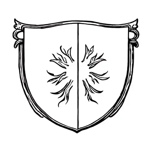 Contures Of Medieval Royal Shield Withiout Any Details