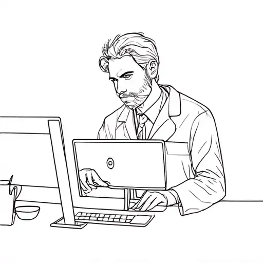 Scientist Working In Front Of Computer