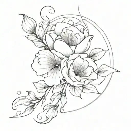 Flower Bouquet Hart Around Fineline
