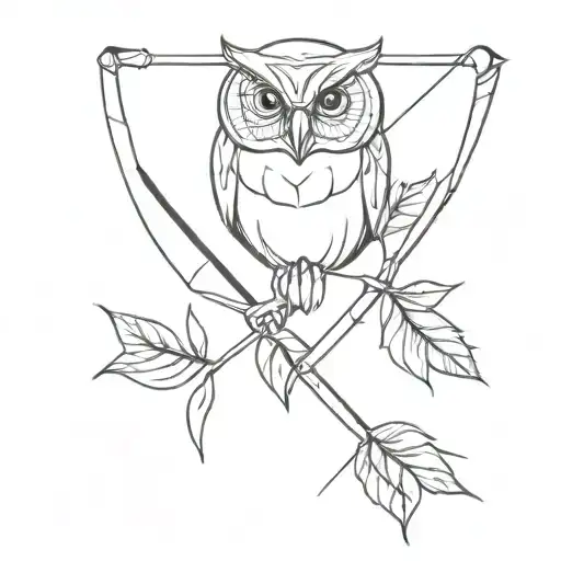 Shooting Bow Arrow Point In The Shape Of A Rose And Owl