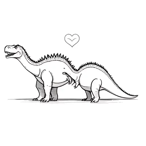 Trex And Stegosaurus In Love