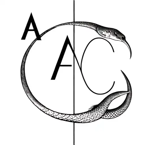The Letter A-energeia And The Letter C- In The Shape Of The Moon And The Snake Overlap These Letters