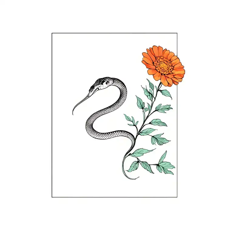 Snake Marigold Flower Blooming