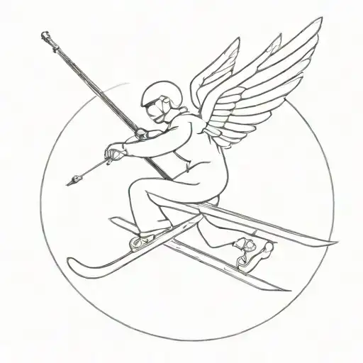 Angel Skier Gracefully Carving