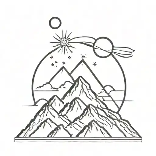 Mountains Cross Sun And See