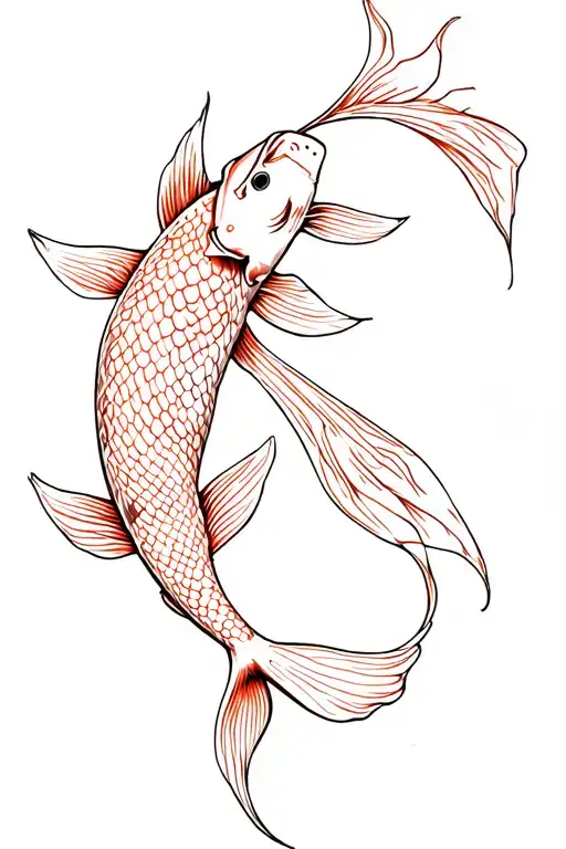 Koi Fish Swimming Upstream