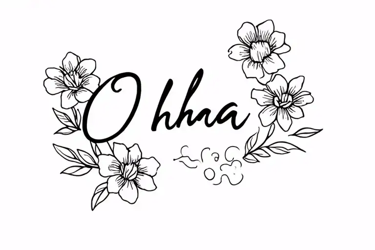Ohana Writing With Flowers