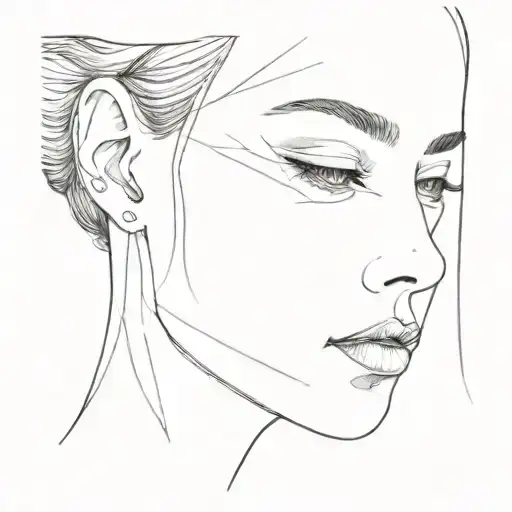Line Work Side Of Womans Face