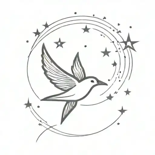 Galaxy Type Star Sparkle Bird