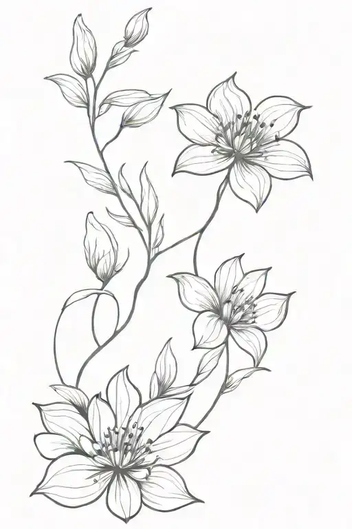 Twisted August Flower And May Flower Intertwined