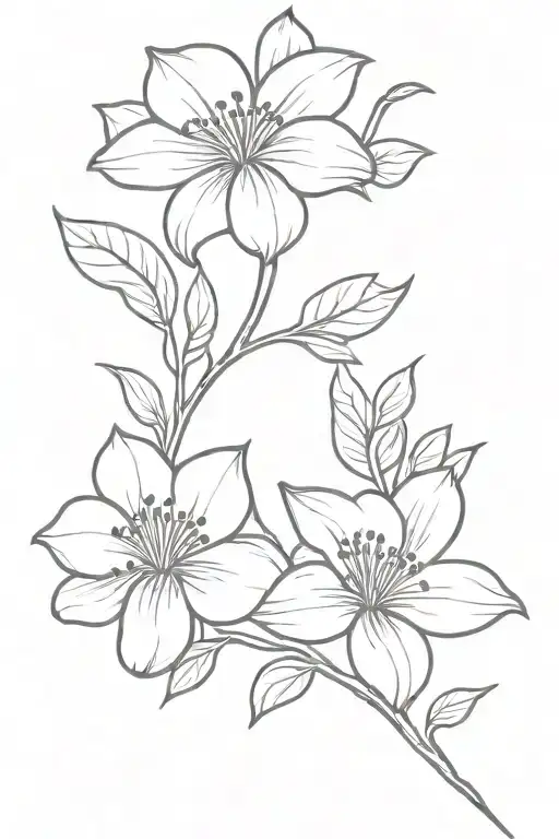 Intertwined August Flower And May Flower Representing Aunt And Niece