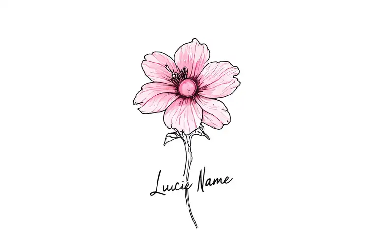 Cherry Flower And First Name Lucie