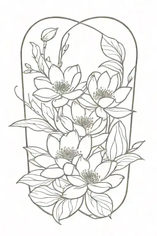 Hawthorn And Water Lily Intertwined