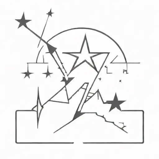 Star And Lightning And Galaxy Bird On One Side