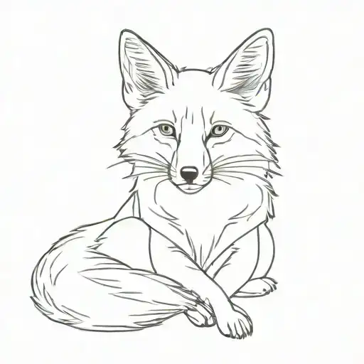 Minimalist Fox Sitting