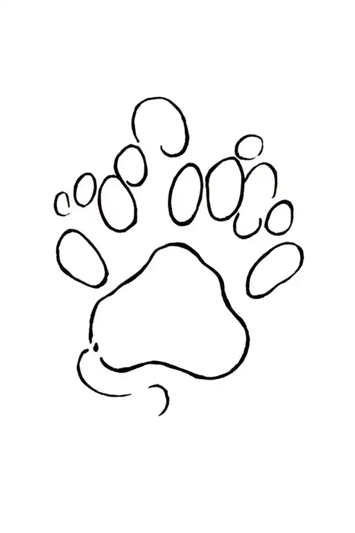 Honey Suckle With Dog Paw Print Walking Across Like