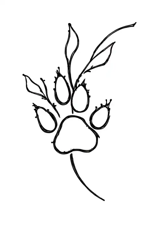 Honey Suckle With Dog Paw Print