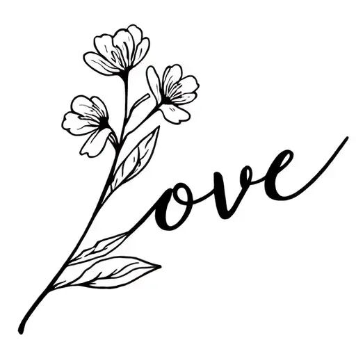 Rumdul Flower Stem Writing Love