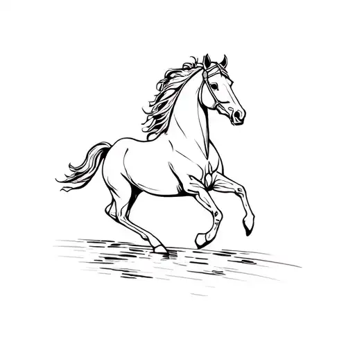 Lake Horse Running