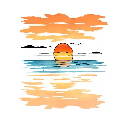 Cousin Tattoo Beach Sunset Reflecting