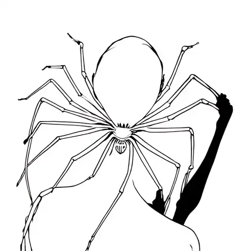 Woman With 8 Spider Legs From Back Side