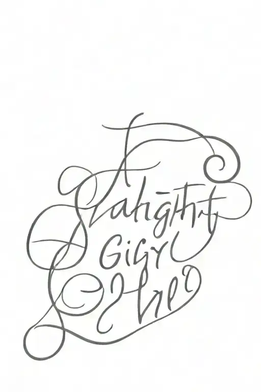 Squiggly Text 'Naughty Girl'