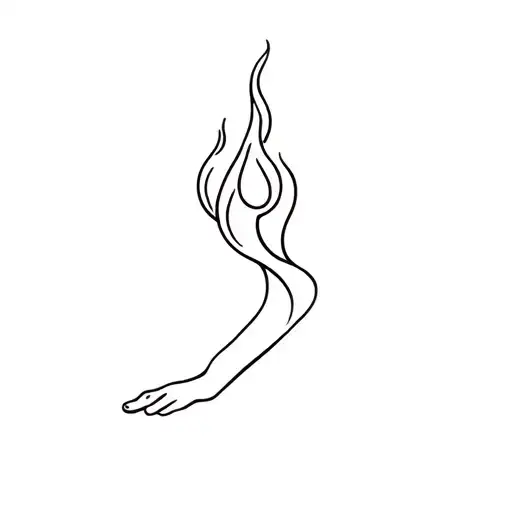 Soft Fire Tattoo For Ankle