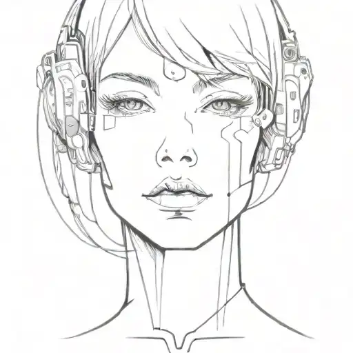Sorayama Robot Girl Looking Up