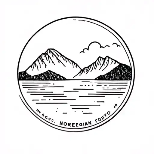 Stamp With A Norwegian Fjord Landscape