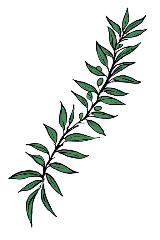 Spine With Olive Tree Branches