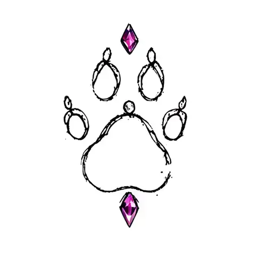 Paw Print And Jewel