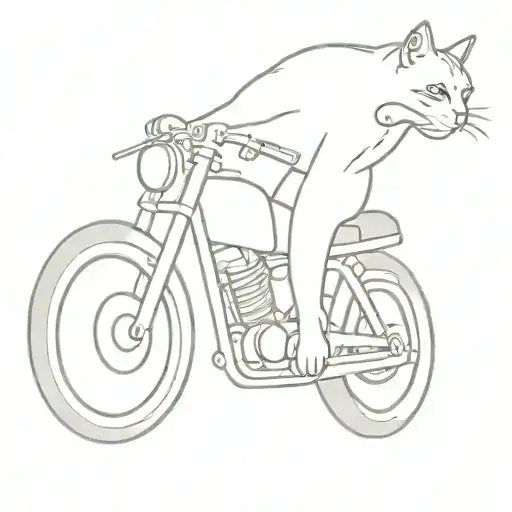 Cat Riding Motorcycle Riding